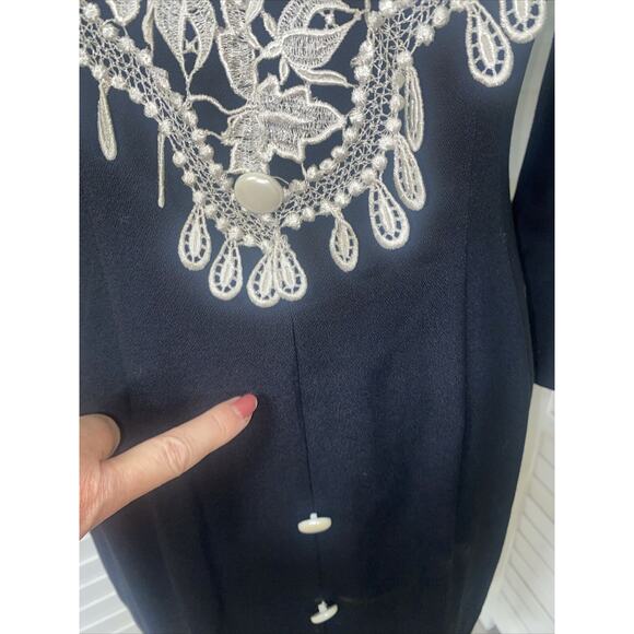 Vintage 80s Jeffery & Dara by Linda Hutley Dress Women's Black Pencil Sz 9/10 - Picture 7 of 9